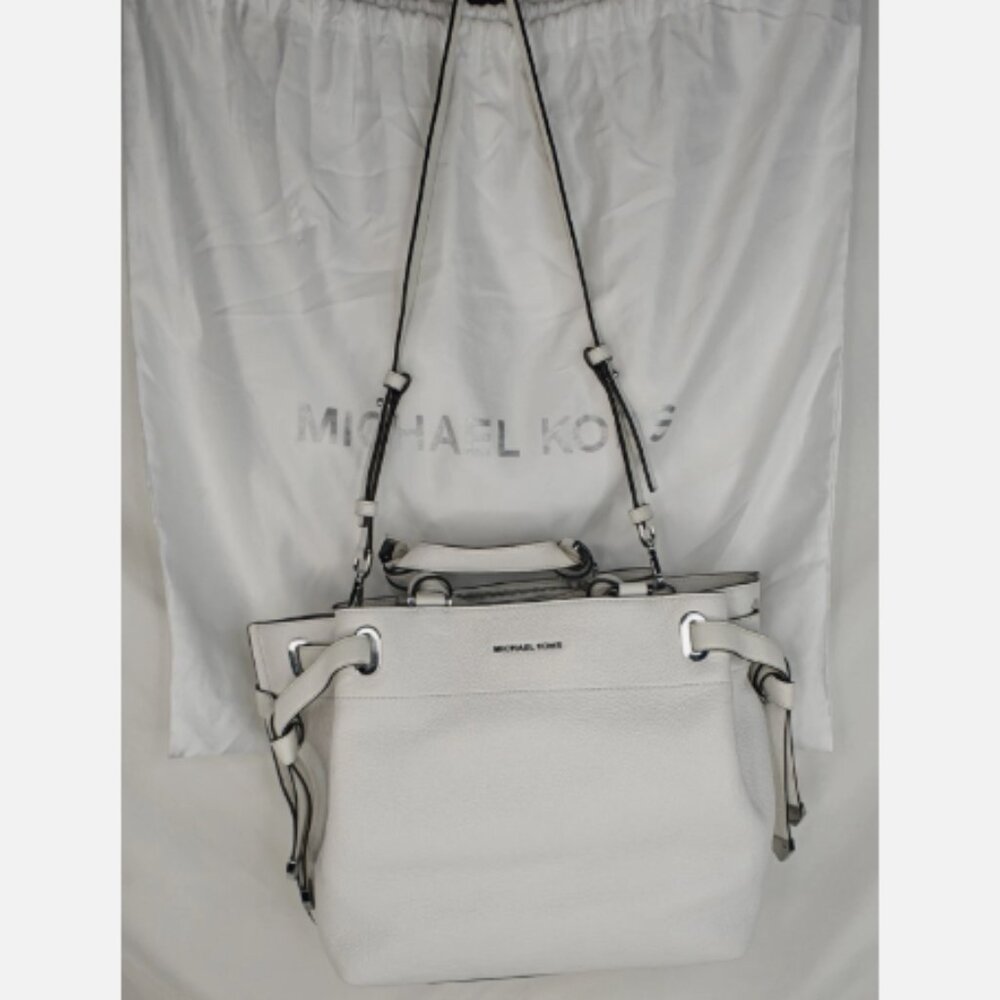 Michael Kors Cream Leather Greta Shoulder Bag With Dust Bag